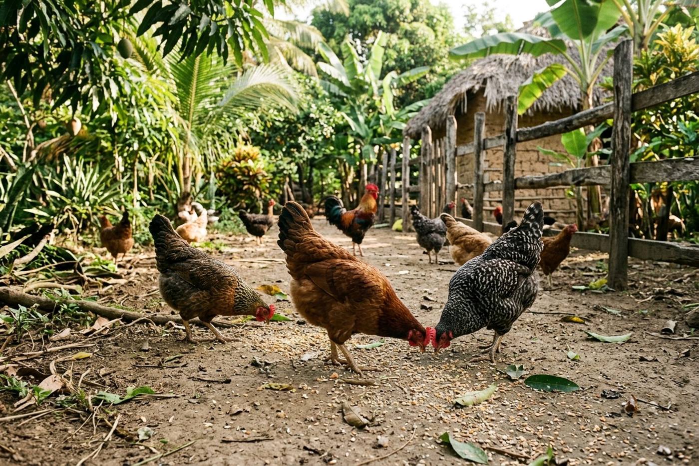 Gallinas en la granja